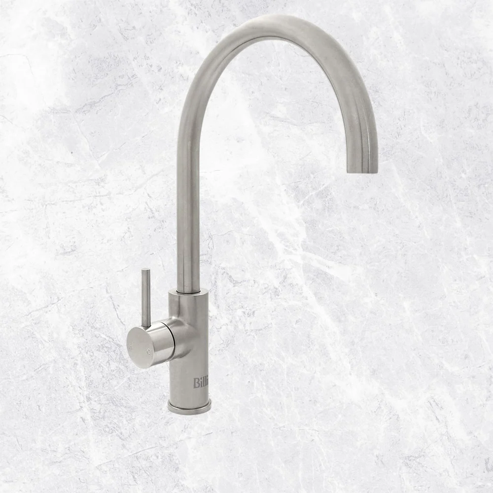 Billi Mixer Tap Round Gooseneck Stand-Alone Brushed - Image 2