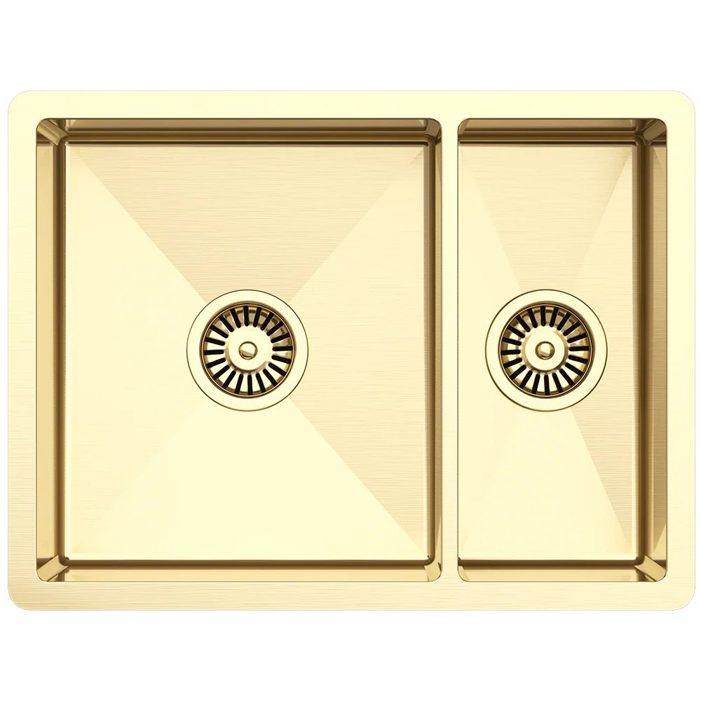 Alma Brushed Brass Gold Clara 595x450 Single & Mini Bowl Sink - Image 3