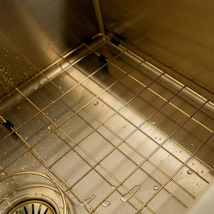 Alma Brushed Brass Gold Clara 595x450 Single & Mini Bowl Sink - Image 4