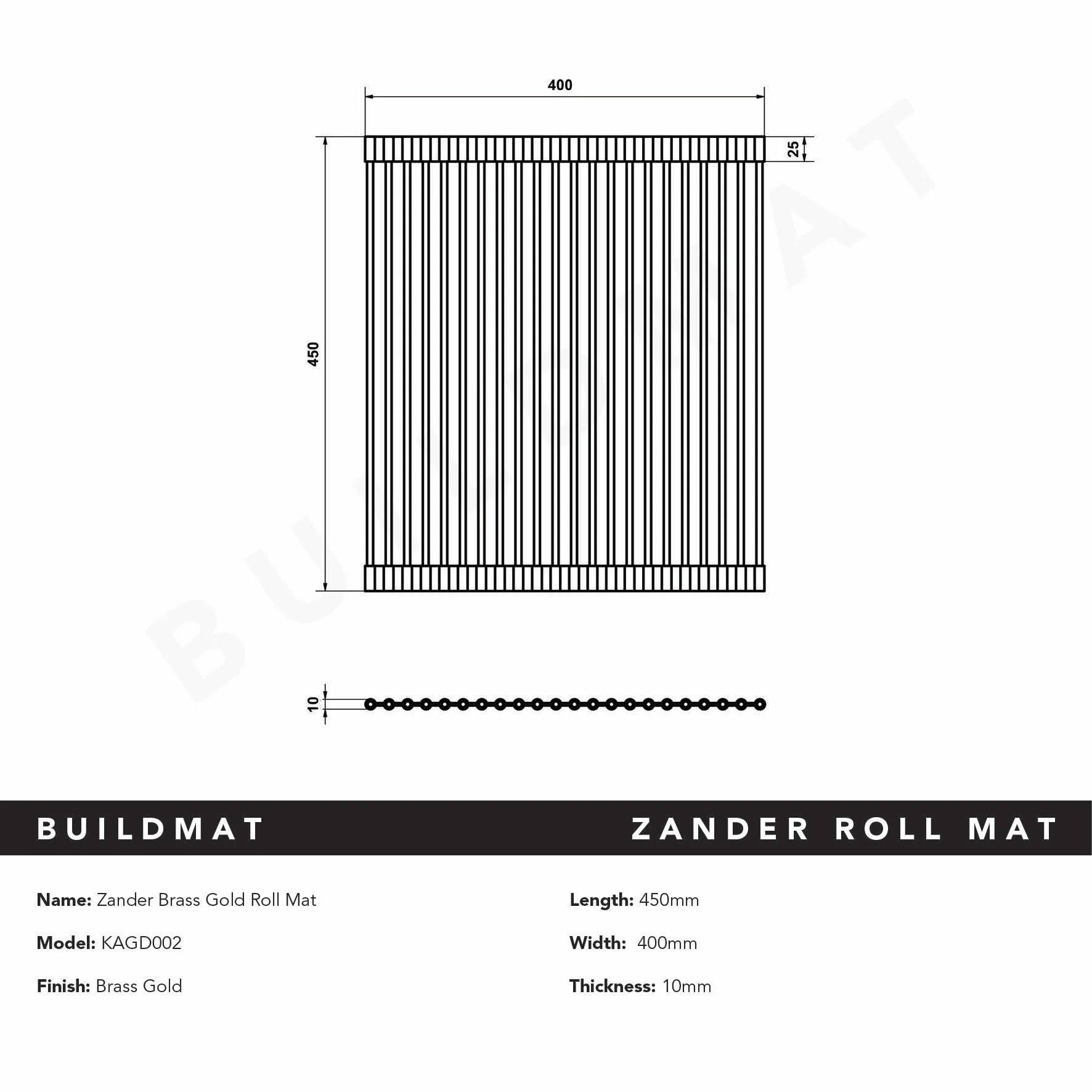 Alma Zander Brass Gold Roll Mat - Image 4