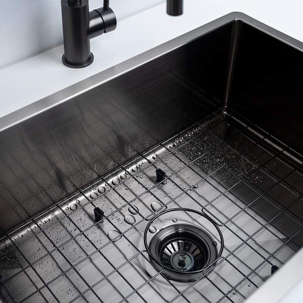Alma Brushed Gunmetal Cody 950x450 Single Bowl w Drain Board Sink - Image 4