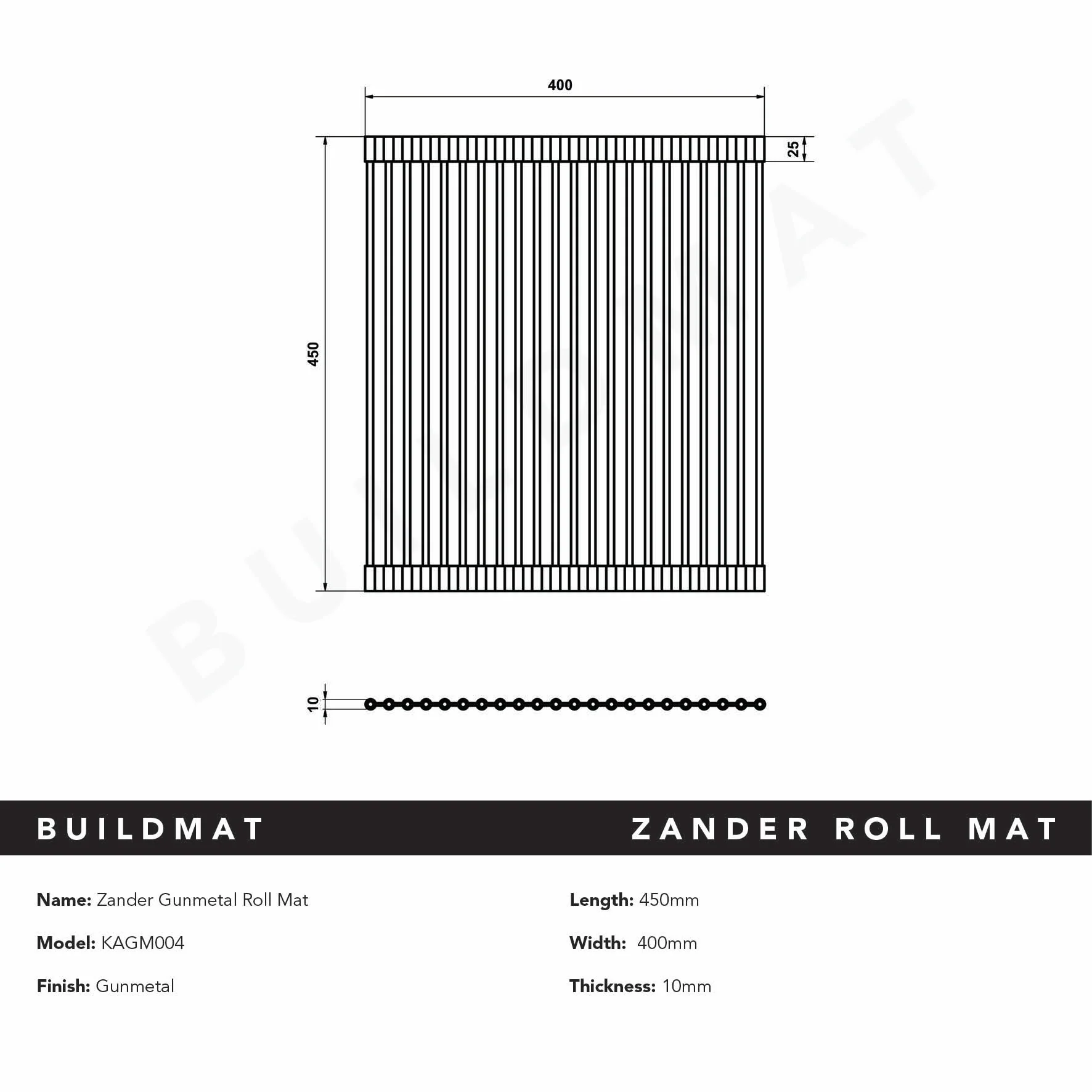 Alma Zander Gunmetal Roll Mat - Image 5