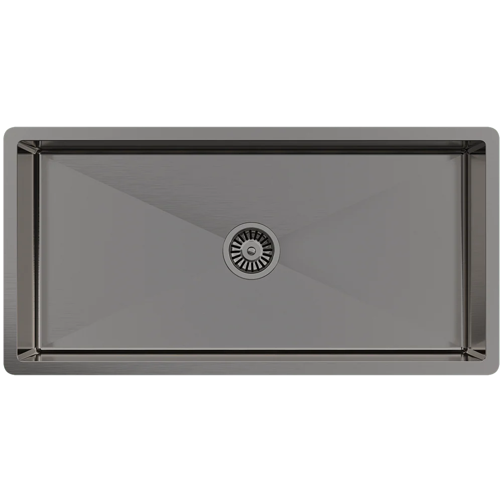 Alma Brushed Gunmetal Seville 900x450 XXLarge Single Bowl Sink - Image 3