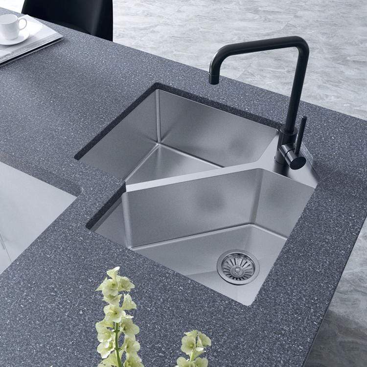 Alma Ella Corner Double Bowl Sink - Image 4