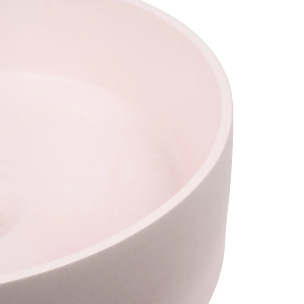 Alma Cameron Champagne Pink Circle Concrete Basin - Image 5
