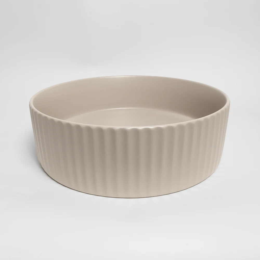 Alma Camilla Fluted Matte Ecru Sand Basin - Image 6
