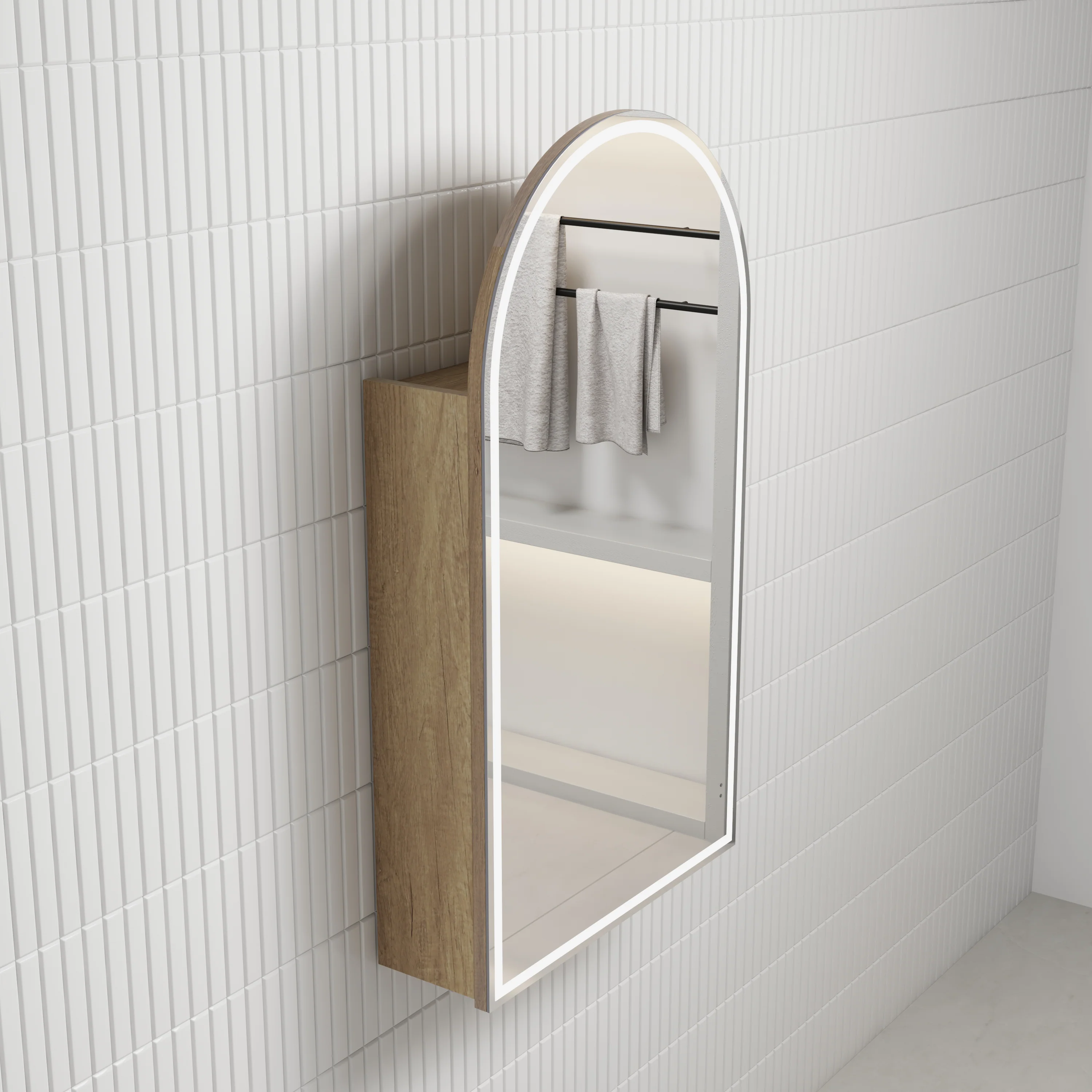 Aulic Canterbury Arch LED Carita Shaving Cabinet - Image 4