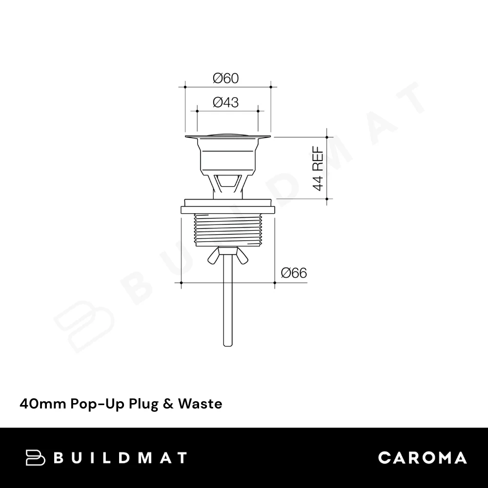 Caroma 40mm Pop-Up Plug & Waste Brushed Bronze - Image 4