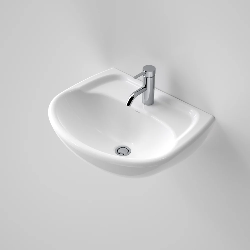 Caroma Caravelle Wall Basin 1 Taphole White - Image 2