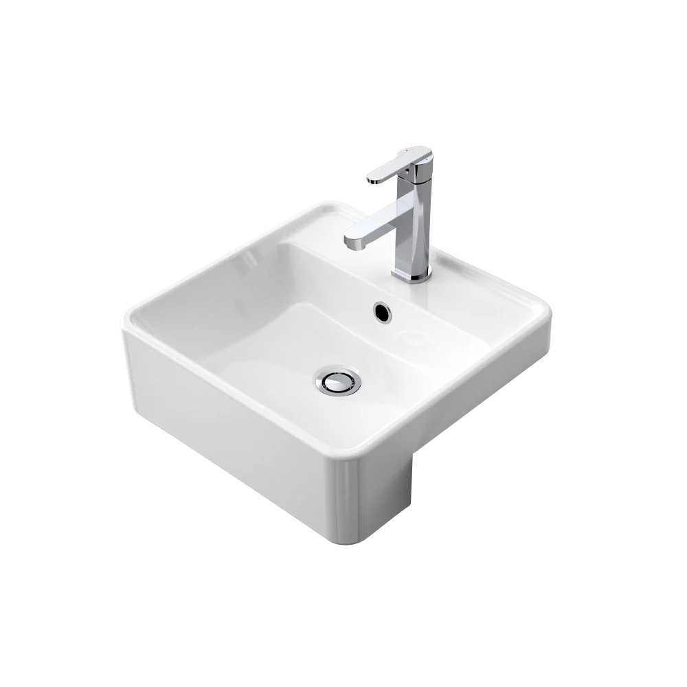 Caroma Carboni II Semi Recessed Basin 1 Taphole White