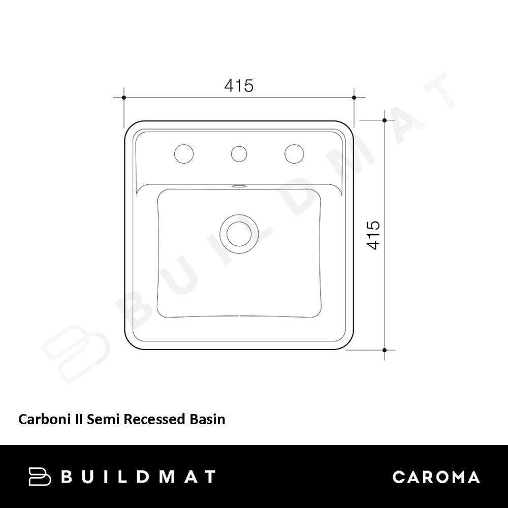 Caroma Carboni II Semi Recessed Basin 1 Taphole White - Image 4