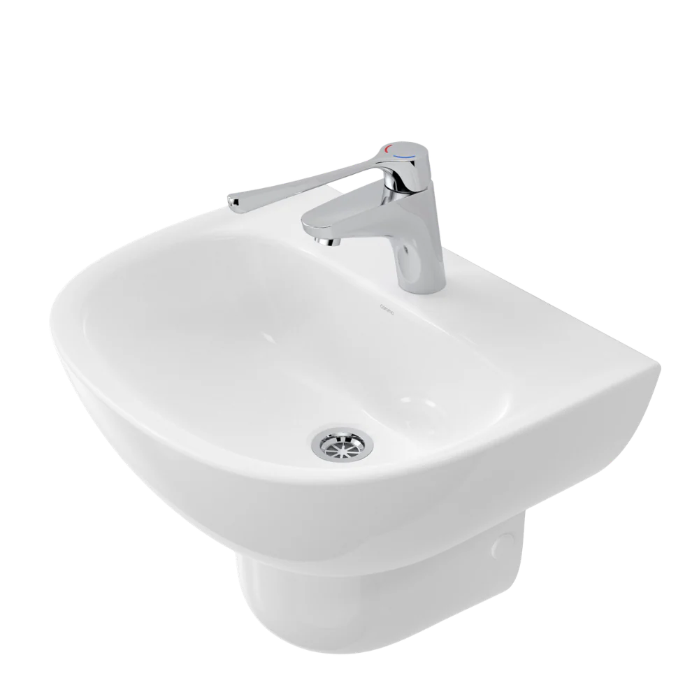 Caroma Care 500 Wall Basin with GermGard and 1 Taphole White - Image 3