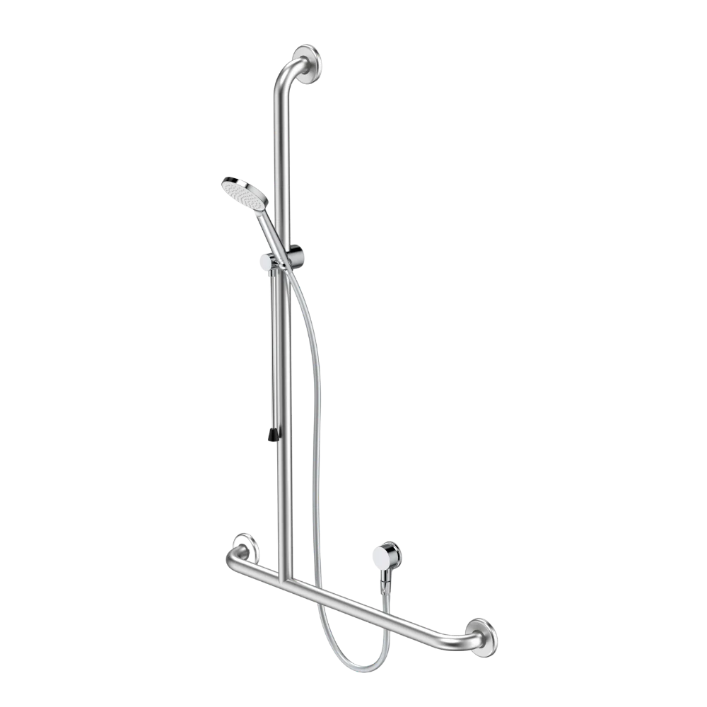 Caroma Care Support Accessible Shower Set with Inverted T Rail LH Chrome