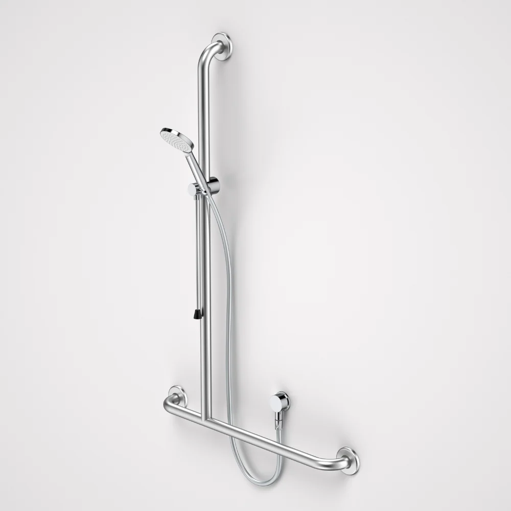 Caroma Care Support Accessible Shower Set with Inverted T Rail LH Chrome - Image 2