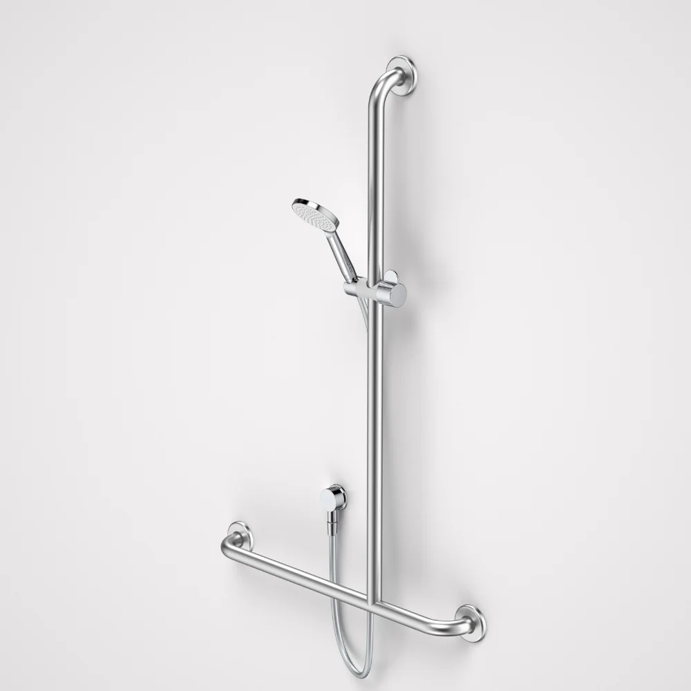 Caroma Care Support Accessible Shower Set with Inverted T Rail RH Chrome - Image 2