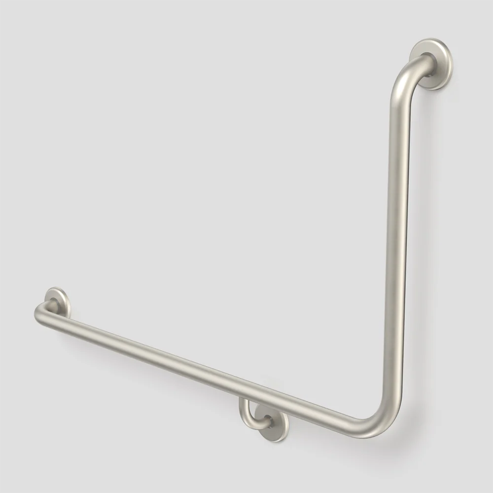 Caroma Care Support Grab Rail 90 Degree Angled 960x600 Left Hand Side Brushed Nickel - Image 2