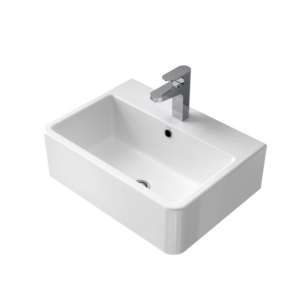 Caroma Cubus Wall Basin 1 Taphole White - Image 3