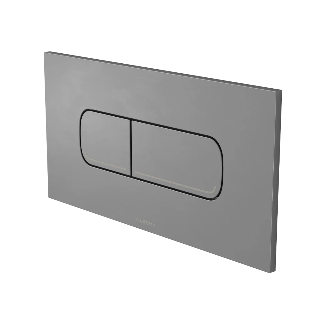 Caroma Invisi Series II Oval Dual Flush Plate and Metal Buttons Gunmetal - Image 3