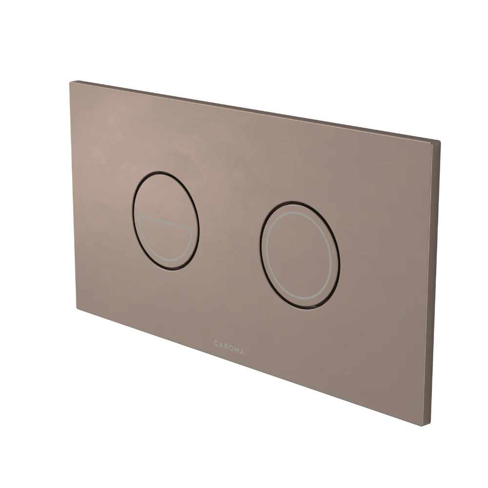 Caroma Invisi Series II Round Dual Flush Plate & Buttons Brushed Bronze - Image 3