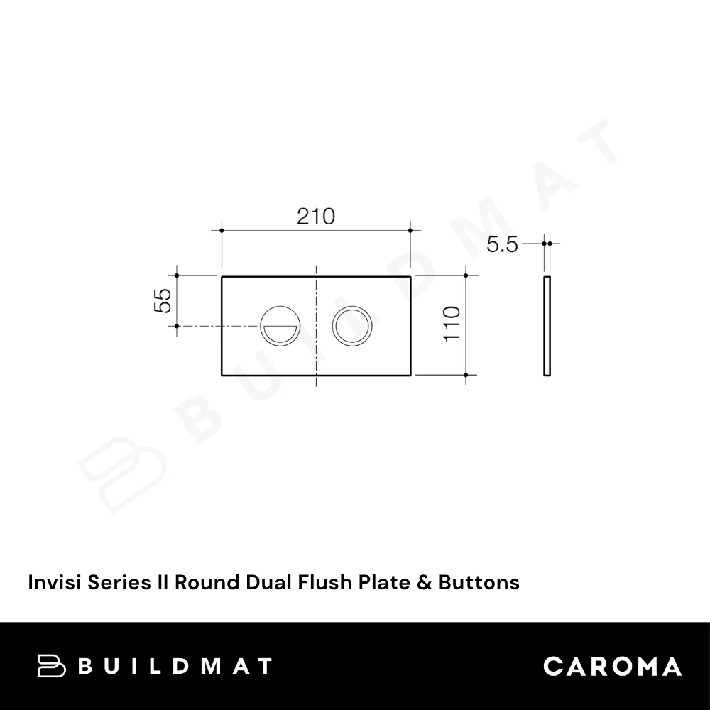 Caroma Invisi Series II Round Dual Flush Plate & Buttons Brushed Bronze - Image 4