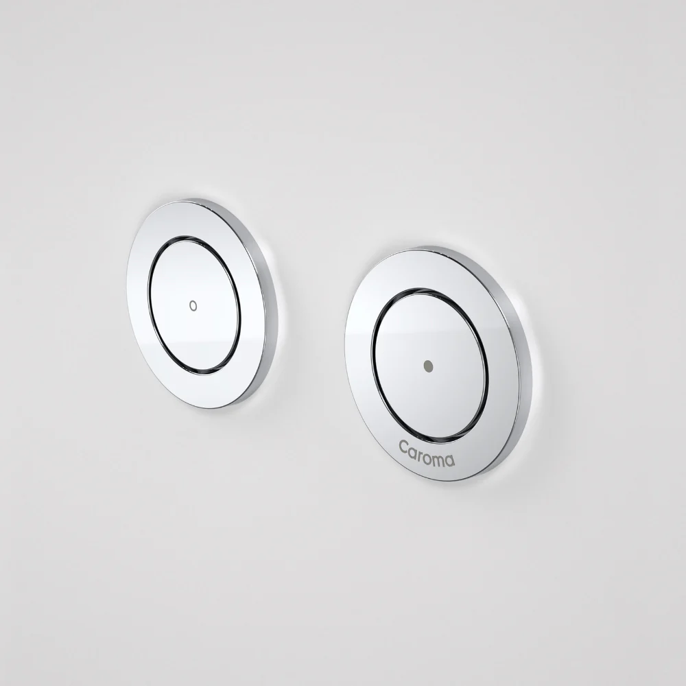 Caroma Invisi Series II Round Dual Flush Remote Buttons (Plastic) Chrome - Image 2