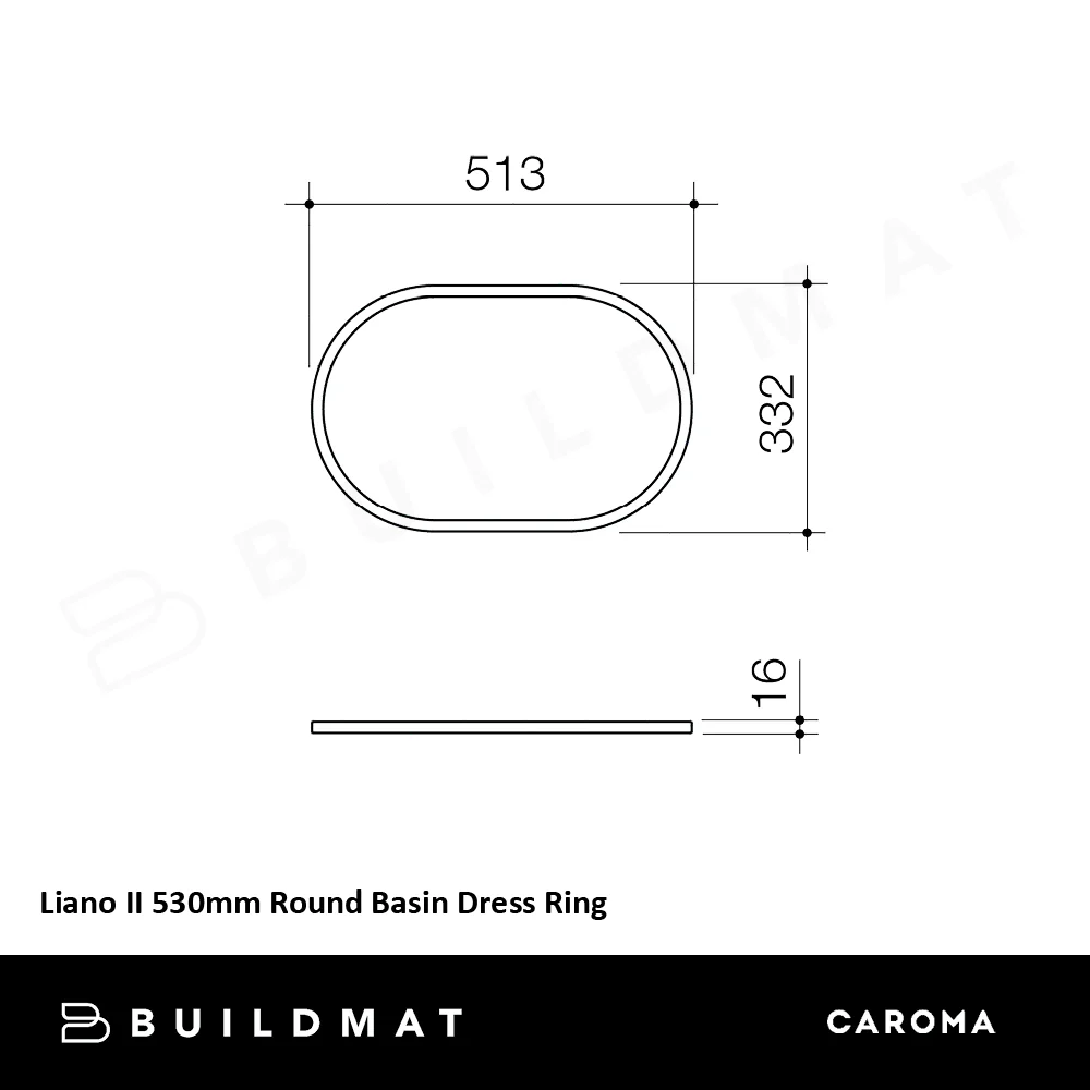 Caroma Liano II 530mm Pill Dress Ring Brushed Bronze - Image 4