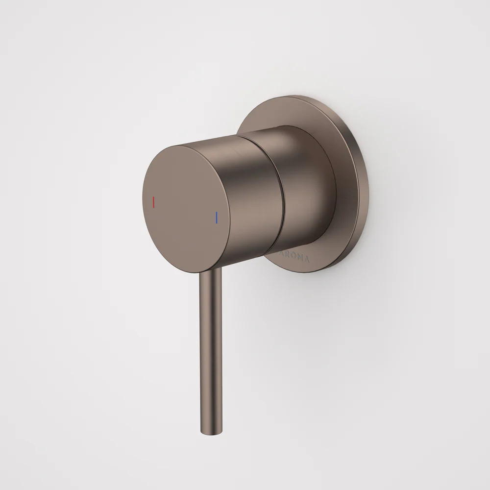 Caroma Liano II Bath Shower Mixer Round Cover Plate Brushed Bronze - Image 2