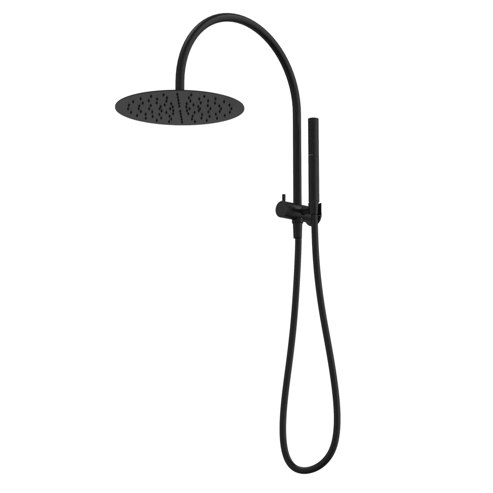 Caroma Liano II Compact Twin Shower with Overhead Matte Black - Image 3
