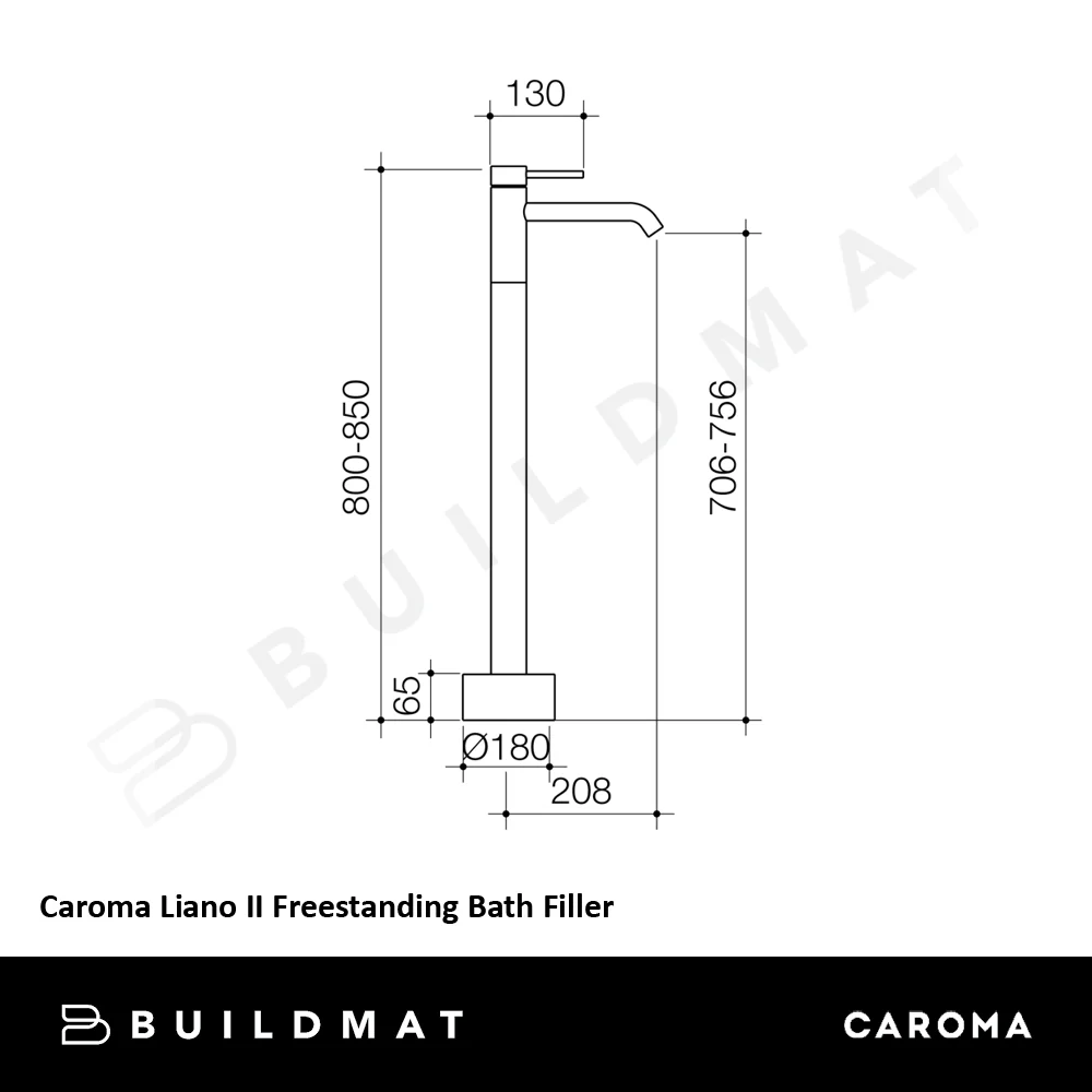 Caroma Liano II Freestanding Bath Filler Matte Black - Image 4