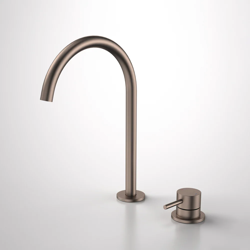 Caroma Liano II Hob Basin/Sink Mixer Set 200mm Lead Free Brushed Bronze - Image 2