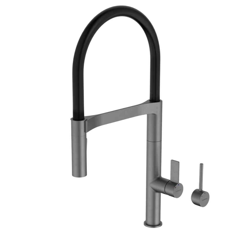 Caroma Liano II Pull Down Sink Mixer with Spray Gunmetal Lead Free