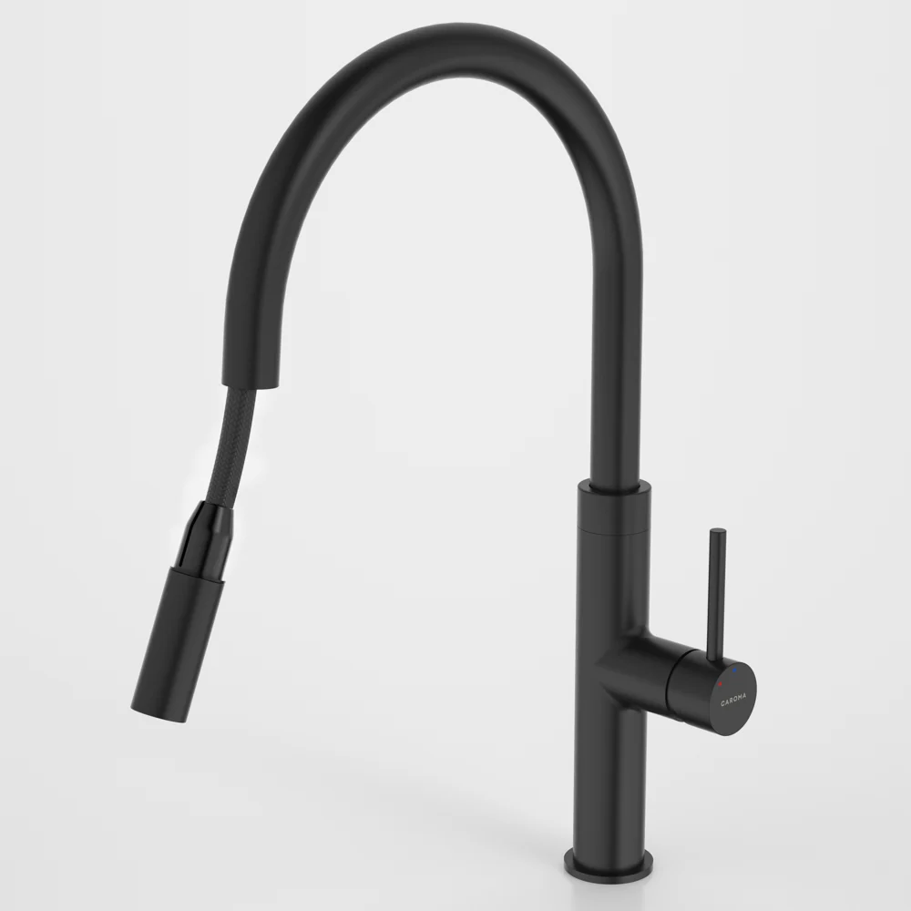 Caroma Liano II Pull Out Sink Mixer Lead Free Matte Black - Image 2