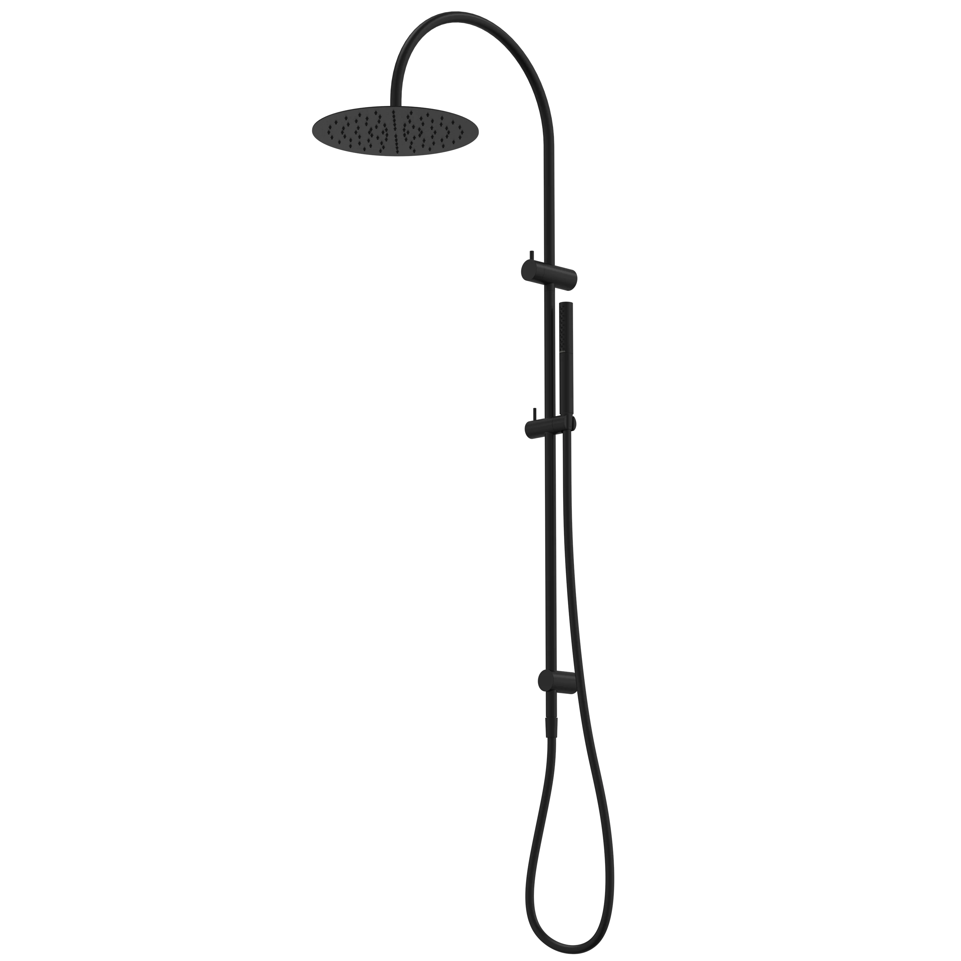 Caroma Liano II Rail Shower with Overhead Black