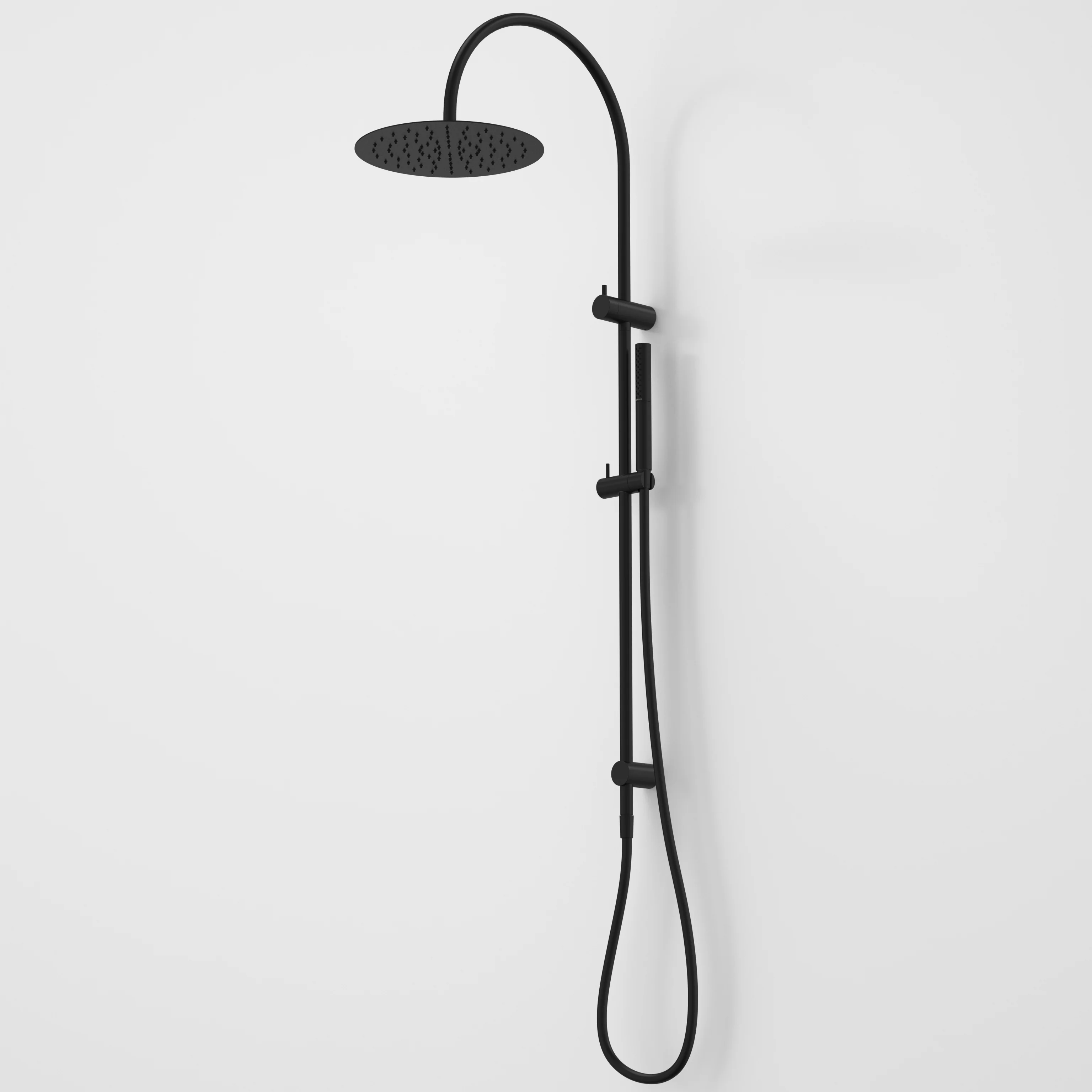 Caroma Liano II Rail Shower with Overhead Black - Image 2