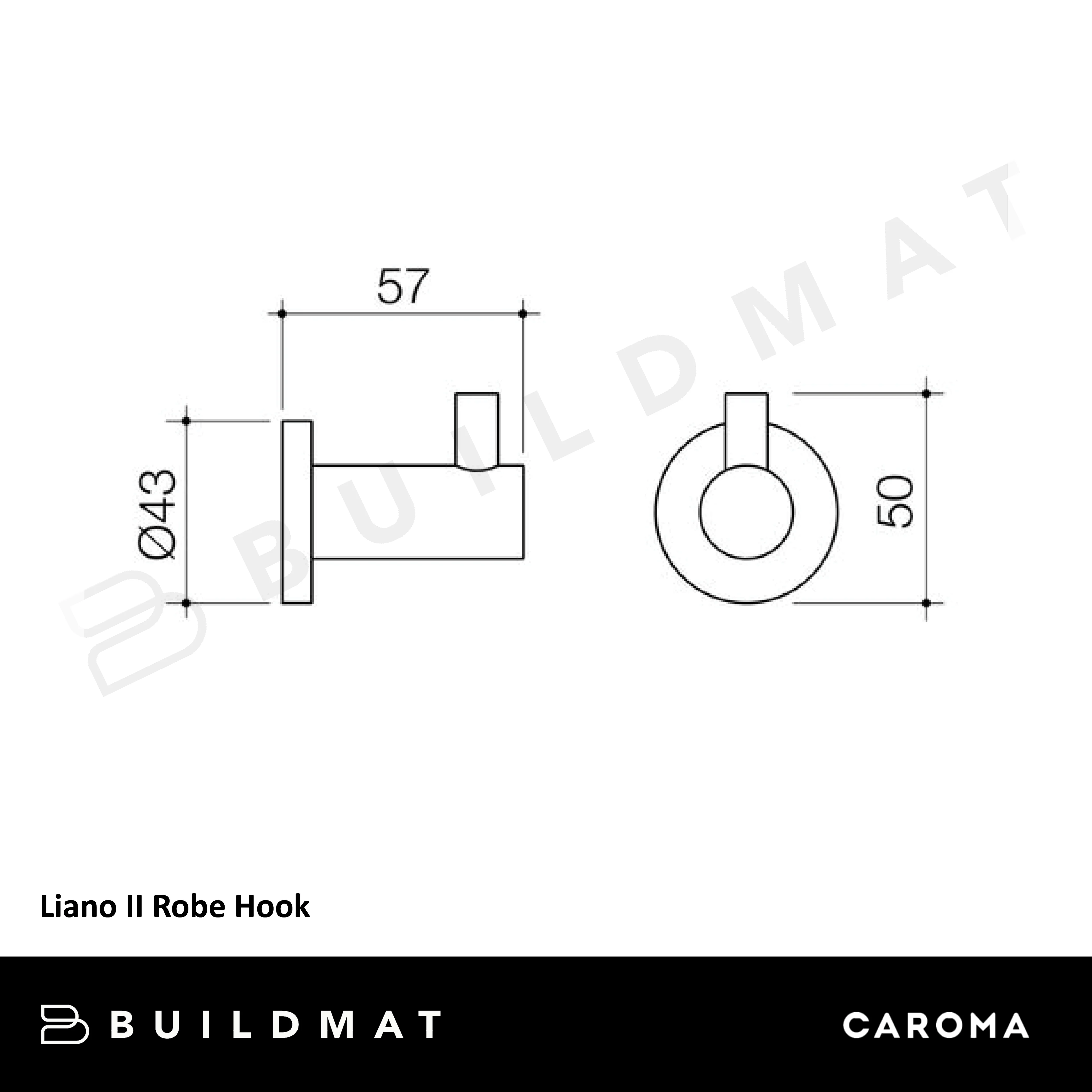 Caroma Liano II Robe Hook Brushed Nickel - Image 4