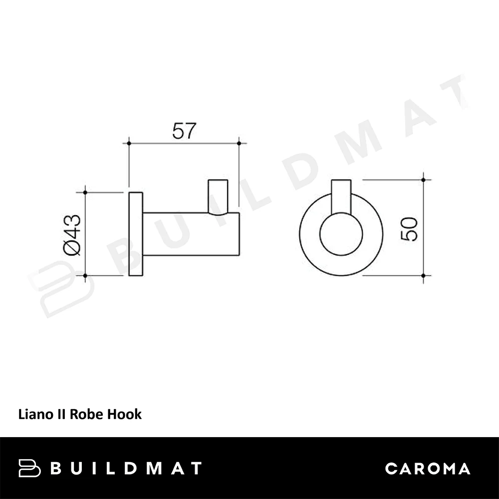 Caroma Liano II Robe Hook Chrome - Image 4