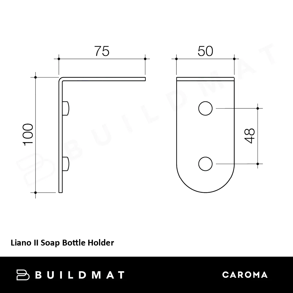 Caroma Liano II Soap Bottle Holder Matte Black - Image 4