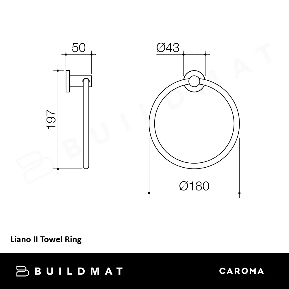 Caroma Liano II Towel Ring Brushed Bronze - Image 4