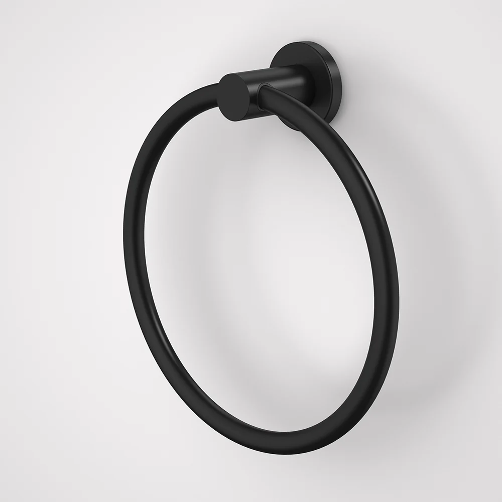 Caroma Liano II Towel Ring Matte Black - Image 2