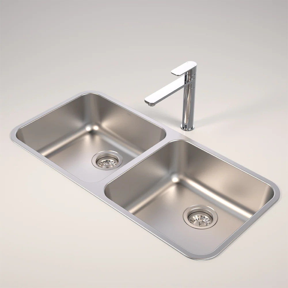 Caroma Luna Double Bowl Overmount and Undermount Sink - Image 2