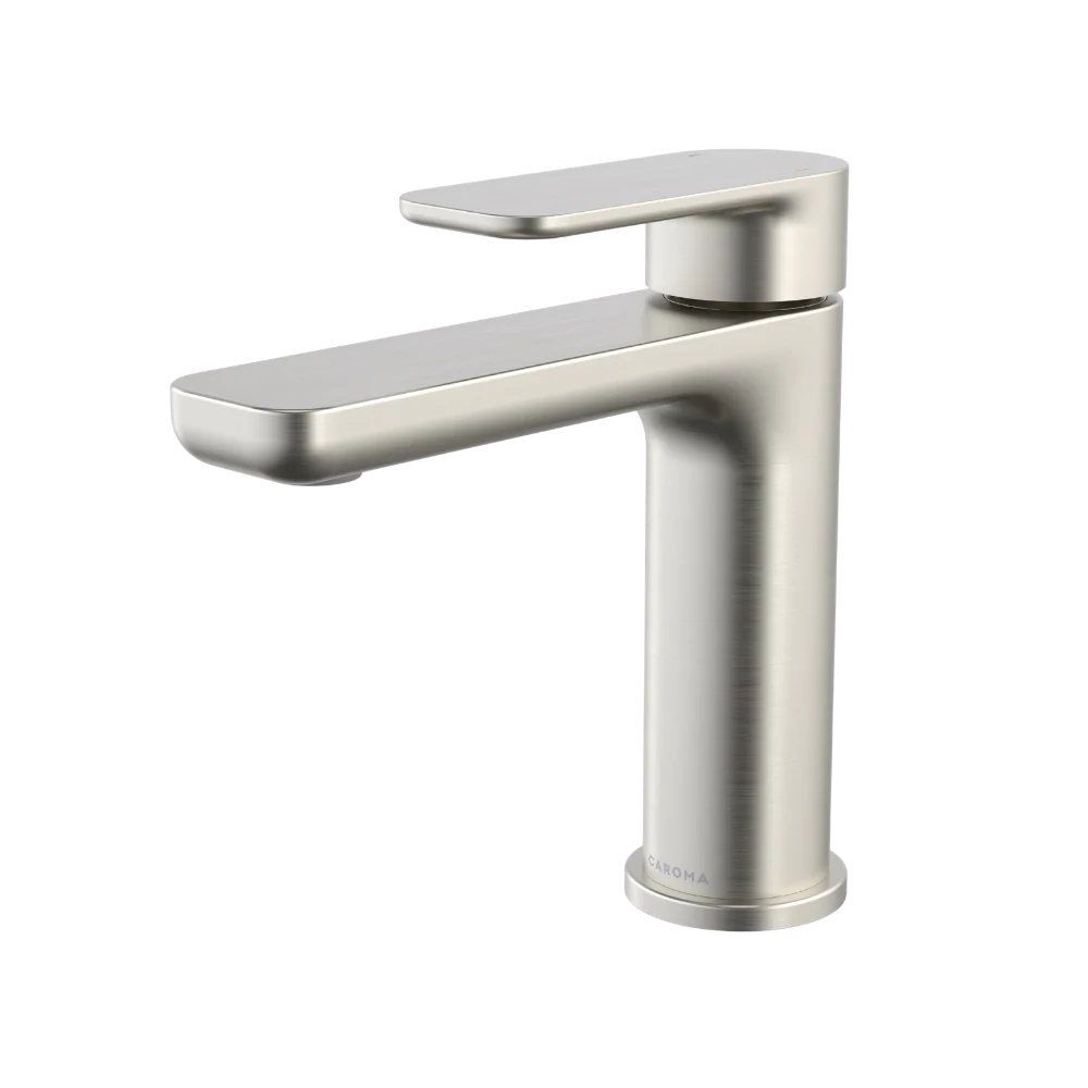 Caroma Luna II Basin Mixer Brushed Nickel Lead Free