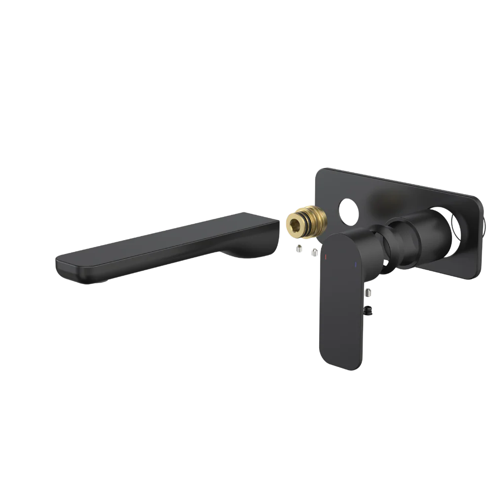 Caroma Luna II EasySwitch Wall Basin/Bath Mixer 180mm (Trim Kit Only) Satin Black