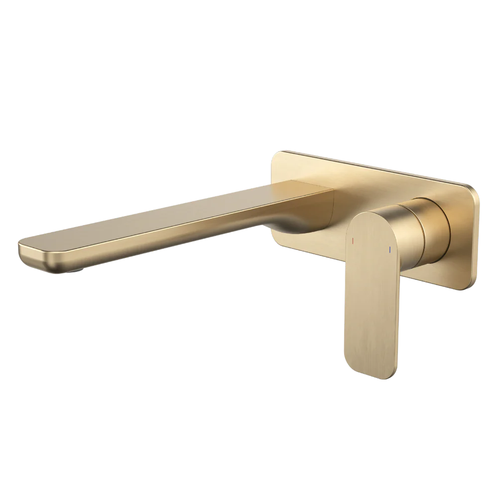 Caroma Luna II EasySwitch Wall Basin/Bath Mixer 220mm (Complete Kit) Brushed Brass Lead Free - Image 3
