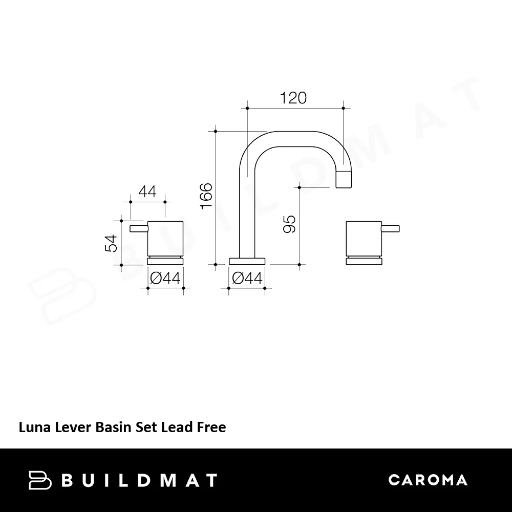 Caroma Luna Lever Basin Set Lead Free Satin Black - Image 4