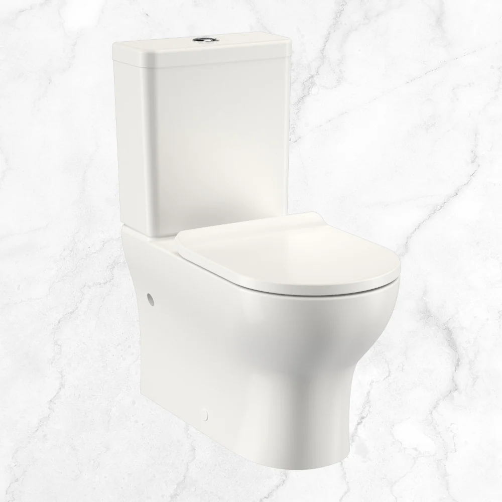 Caroma Round Back To Wall Toilet Suite Bottom Inlet (Slimline Seat) - Image 2