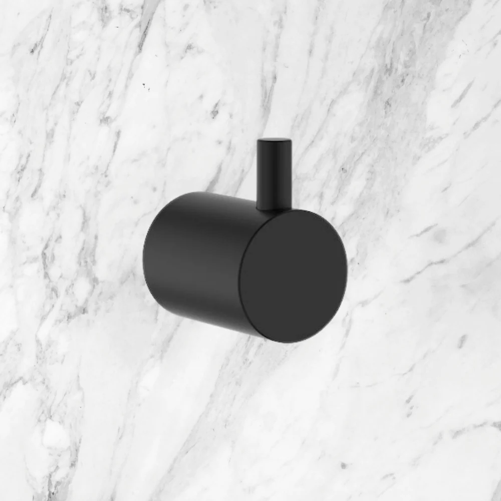 Caroma Round Robe Hook Matte Black - Image 2