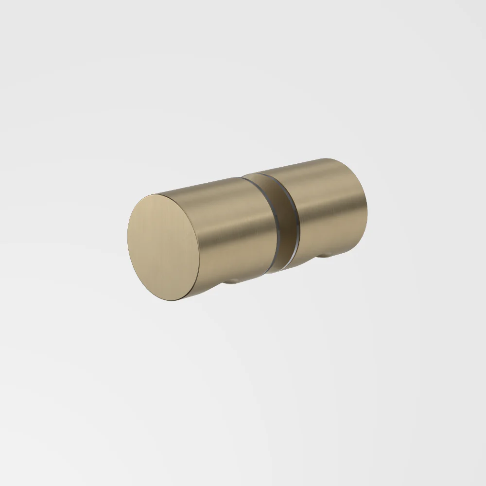 Caroma Shower Door Handle Round Brushed Brass - Image 2