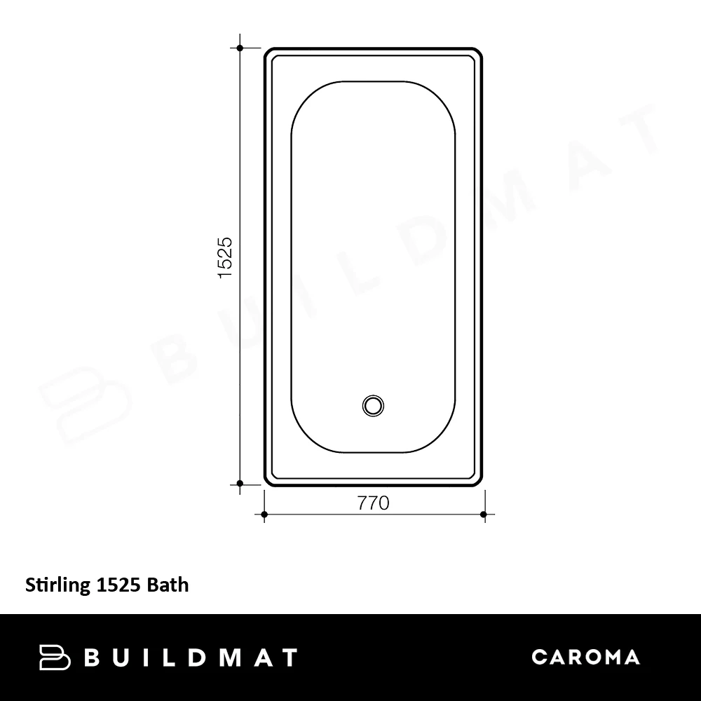 Caroma Stirling 1525 Bath White - Image 4