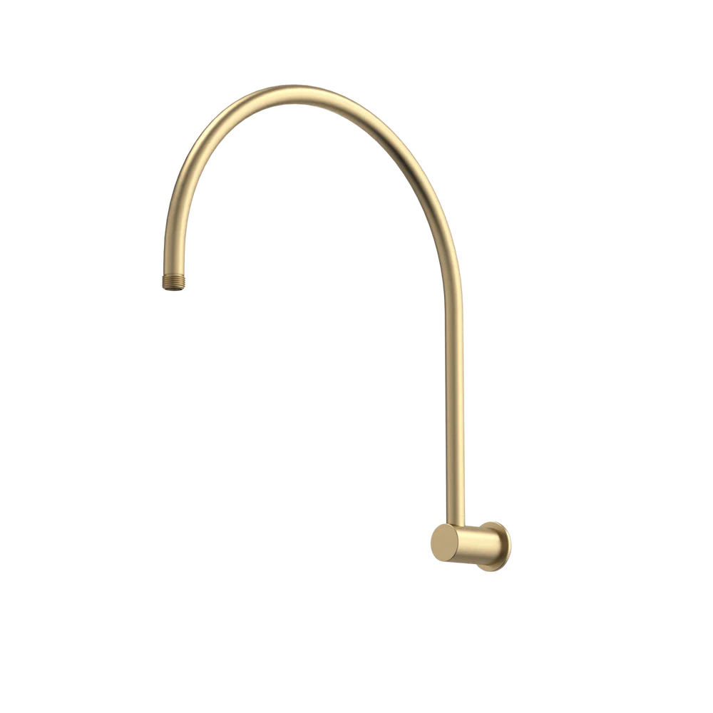 Caroma Upswept Shower Arm Brushed Brass - Image 3