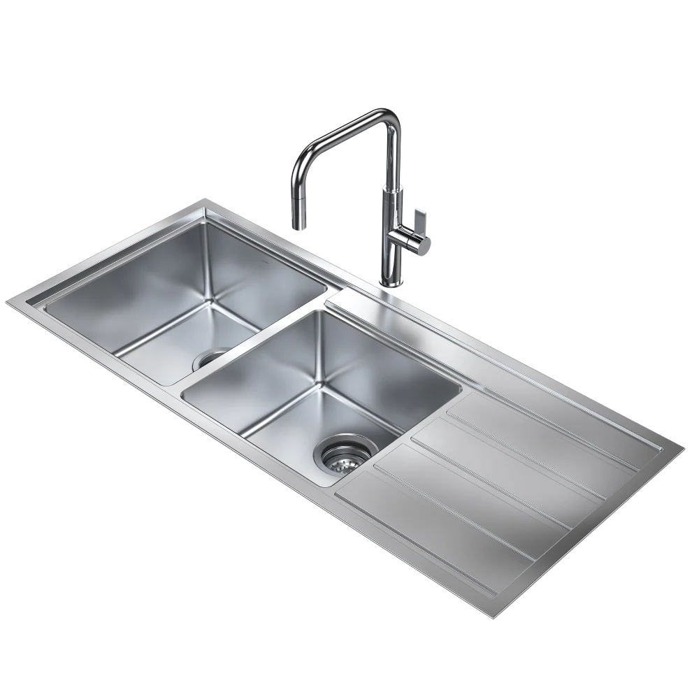 Caroma Urbane II 1.75 Bowl No Taphole Left Hand Bowl Stainless Steel - Image 3